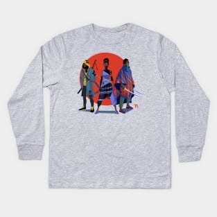 Afro-Ninja Crew Kids Long Sleeve T-Shirt